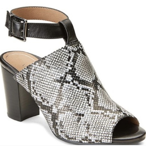 Vionic Kaia Snake Animal print leather stacked heels - Picture 2 of 8